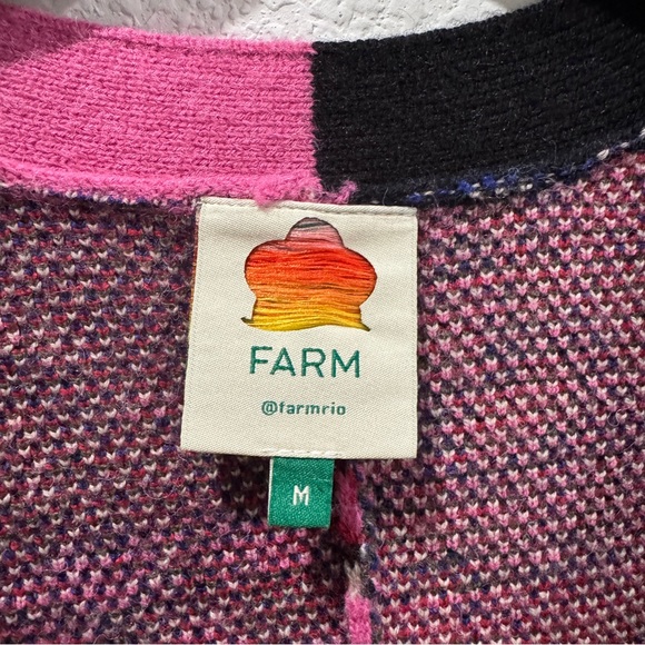 FARM Rio Colorblock Fruit & Mushroom Cardigan – M – Statement Boho Sweater - Picture 6 of 11